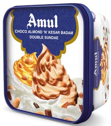Picture of Ice Cream Choco Almond N kesar Badam(Double Sundae) 1L.(Amul)