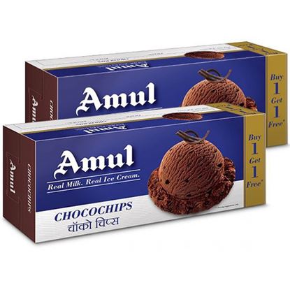 Picture of Ice Cream Choco Chips (Amul) (750ml.+750ml.)