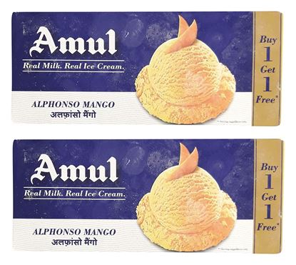 Picture of Ice Cream Alphonso Mango (Amul) (750 ml. + 750 ml.)