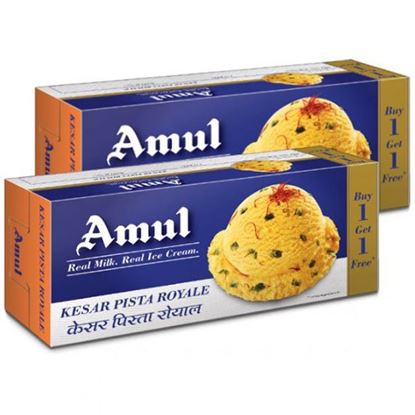 Picture of Ice Cream Kesar Pista Royale (Amul) (750ml.+750ml.)