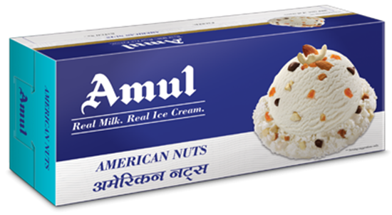 Picture of Ice Cream American Nuts 750ml. (Amul)